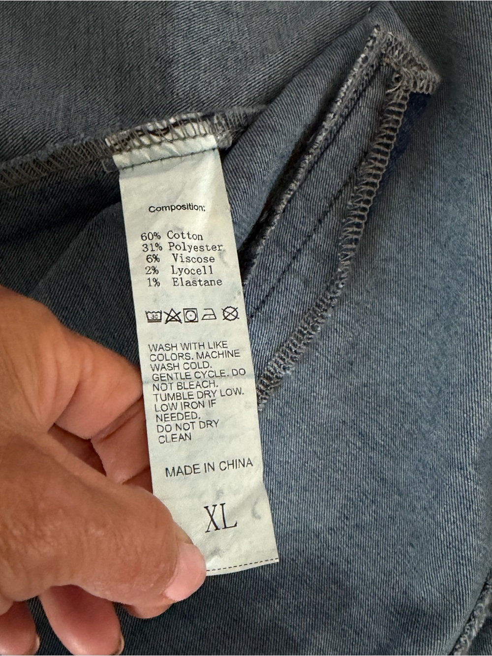 Denim Ruffle-Trim Jacket - Blue - Picture 7 of 8